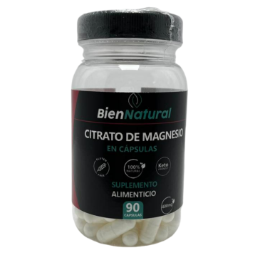 Suplemento Alimenticio Citrato de Magnesio Bien Natural x 90 Capsulas